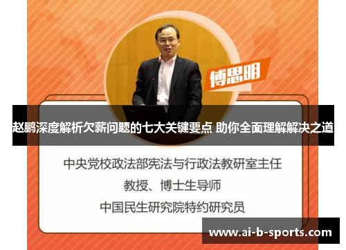 赵鹏深度解析欠薪问题的七大关键要点 助你全面理解解决之道